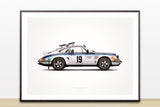 1974 Classic 2.7 RS (Safari Rally) Illustration Poster Print