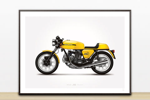 Ducati 750 Sport Motorcycle Illustration Poster Print