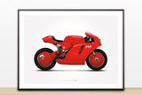Ducati x Akira Custom Motorcycle Illustration Poster Print