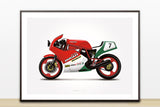 Ducati 750 F1 Motorcycle Illustration Poster Print