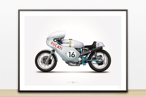 Ducati Smart Imola Motorcycle Illustration Poster Print