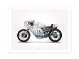 Ducati Smart Imola Motorcycle Illustration Poster Print