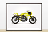 Classic Spaggiari Ducati Motorcycle Illustration Poster Print