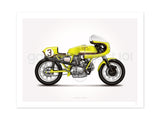 Classic Spaggiari Ducati Motorcycle Illustration Poster Print