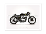 Honda Classic CB750 Cafe Racer Motorcycle Illustration Poster Print