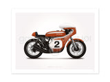 Honda Classic CR750 (Dick Mann) Motorcycle Illustration Poster Print
