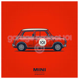 Classic Mini Cooper S Mk I, VI Illustration Poster Print - Set of 2