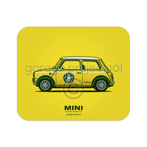 Classic Mini Cooper S Mk VI illustration Mouse Pad – GarageProject101